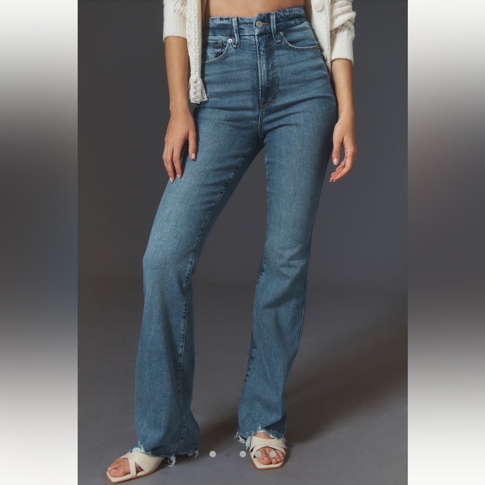 GOOD AMERICAN GOOD CURVE HIGH-RISE BOOTCUT JEANS - LIKE NEW